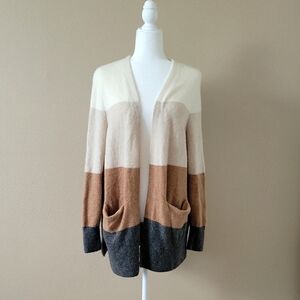 Madewell Womens Kent Colorblock Merino Wool Blend Cardigan Coziest Yarn - Size M